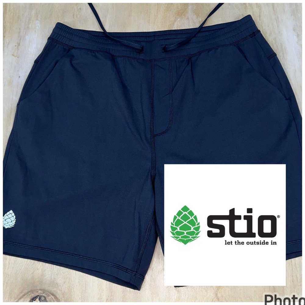 Stio 7" French Terry Sweat Shorts Mens Sz Large (Waist 34-35) Linerless Black